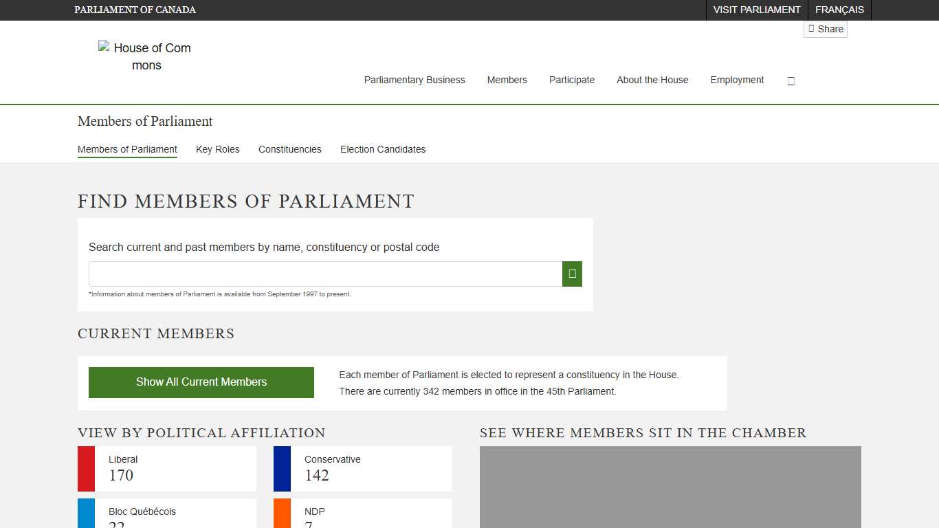 Find Members of Parliament - Members of Parliament - House of Commons of Canada