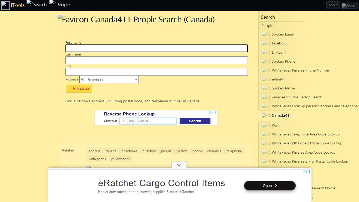 Canada411 People Search (Canada) - iTools